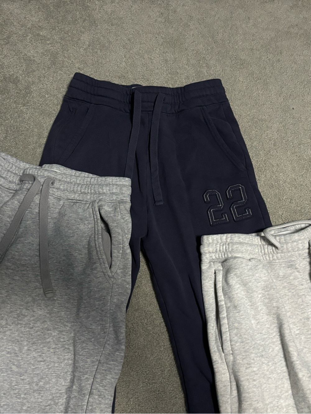 3 pack of Hollister Light Gray, Heather gray and washed black baggy sweatpant